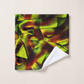 Deformierte Krawatte gebrannter, grüner Bänder Badhandtuch Set (Waschlappen)