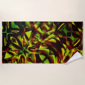 Deformierte Krawatte gebrannter, grüner Bänder Strandtuch (Vorderseite)
