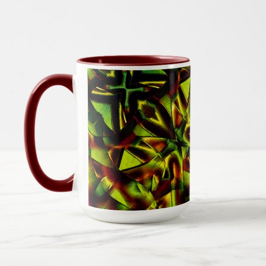 Deformierte Krawatte gebrannter, grüner Bänder Tasse (Links)