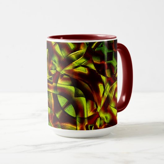 Deformierte Krawatte gebrannter, grüner Bänder Tasse (VorderseiteRechts)