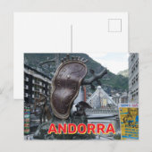 Deformierte Uhr in Andorra Postkarte (Vorne/Hinten)