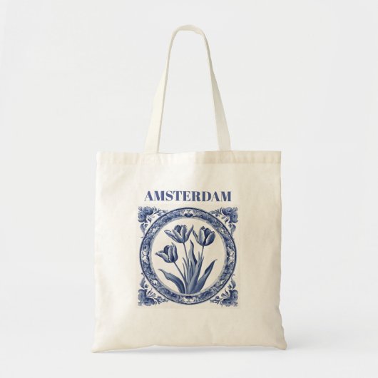 Deft Blue Tulip Amsterdam Souvenir Tragetasche (Vorne)