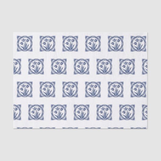 Deft Blue Tulip Souvenir Seidenpapier (Vorderseite)