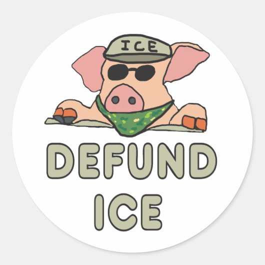 Defund ICE Runder Aufkleber (Vorderseite)