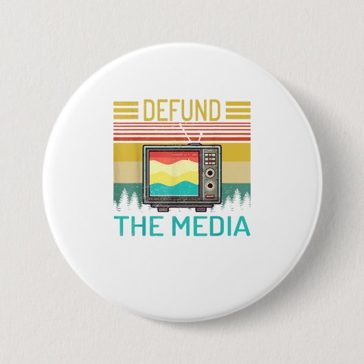 Defund the media retro Vintag Git Button (Vorderseite)