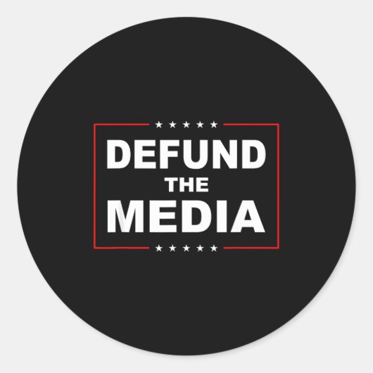 Defund The Media Stop Don't Suprt Fake News  Runder Aufkleber (Vorderseite)