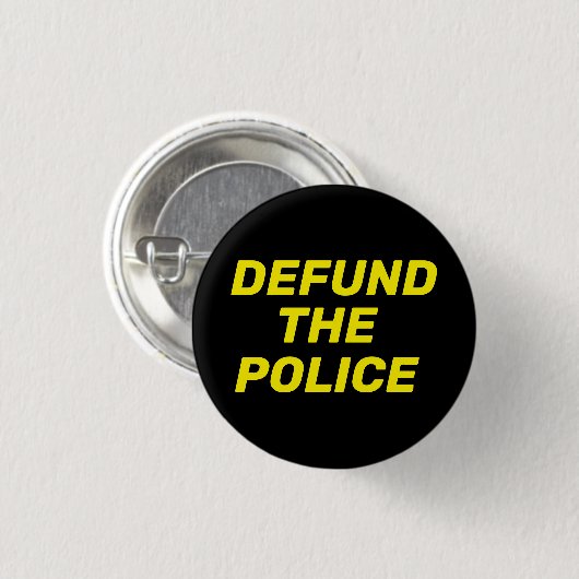 Defund The Police Black Gelb einfach modern Button (Vorne & Hinten)