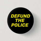 Defund The Police Black Gelb einfach modern Button (Vorderseite)