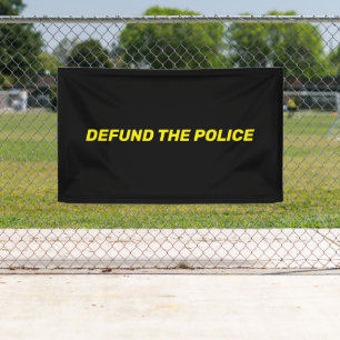 Defund the Police black gelb typography modern Banner