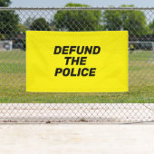 Defund the Police gelb moderne schwarze Typografie Banner (Insitu)