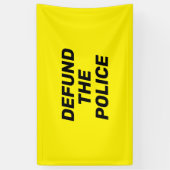 Defund the Police gelb moderne schwarze Typografie Banner (Vertikal)