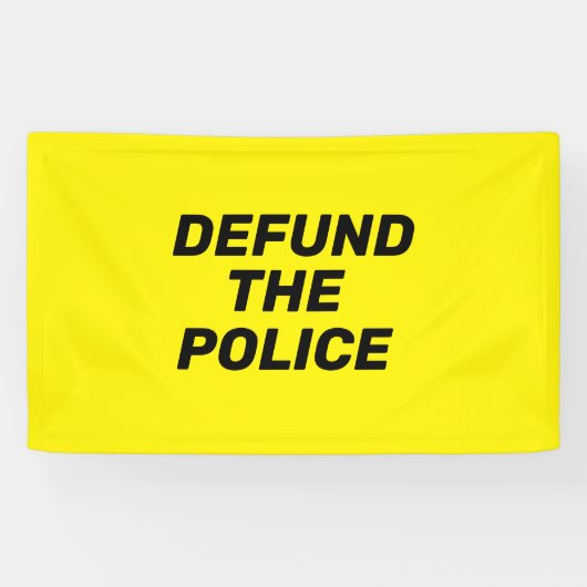 Defund the Police gelb moderne schwarze Typografie Banner (Horizontal)