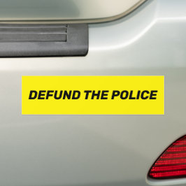 Defund the Police gelb schwarze Typografie modern Autoaufkleber