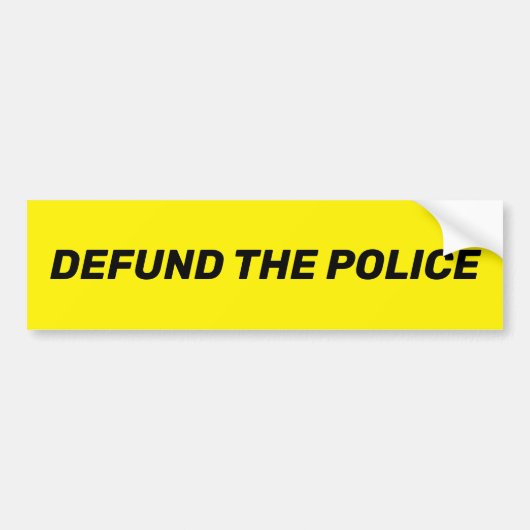 Defund the Police gelb schwarze Typografie modern Autoaufkleber (Vorne)