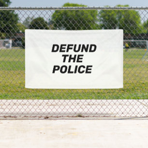 "Defund the Police" - Schwarz-weiß Banner
