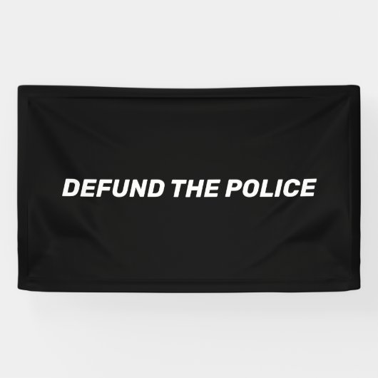 Defund the Police Schwarz-weiß typography modern Banner (Horizontal)