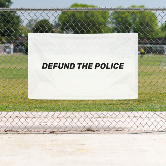 Defund the Police white black typography modern Banner (Insitu)