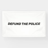 Defund the Police white black typography modern Banner (Horizontal)