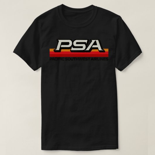 Defunktional PSA Airlines 70er 80er Pacific Califo T-Shirt (Design vorne)