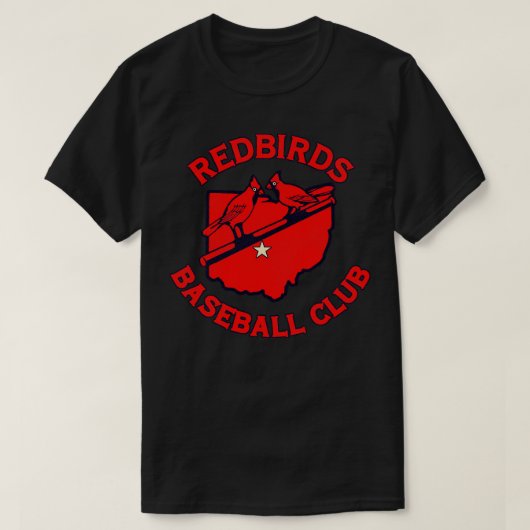 Defunktionierte Columbus Redbirds Baseball Team T-Shirt (Design vorne)