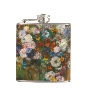 Degas A Women sitzt neben einer Vase von Blume Flachmann