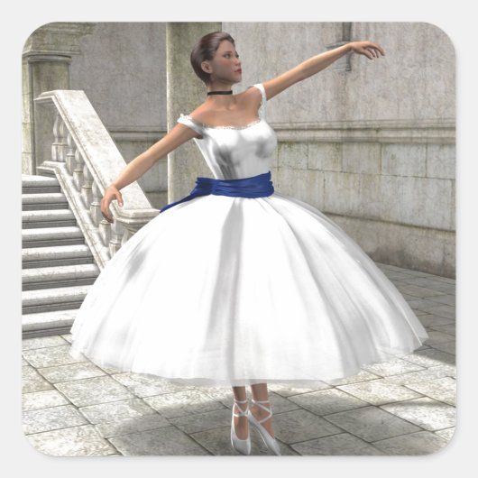 Degas Ballerina Square Sticker (Vorderseite)