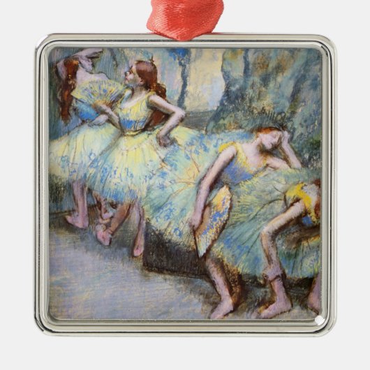 Degas Ballet Dancer Art Dancers Malerei Silbernes Ornament (Vorne)