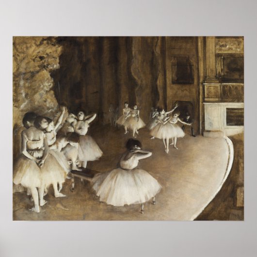Degas - Ballett-Probe auf Bühne Poster (Vorne)