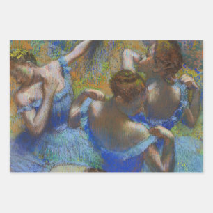 Degas Blaue Tänzerinnen Pastell-Feinbild Meisterwe Geschenkpapier Set