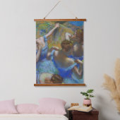 Degas Blue Dancers Pastel Fine Art Masterpiece Wandteppich Mit Holzrahmen (Schlafzimmer)