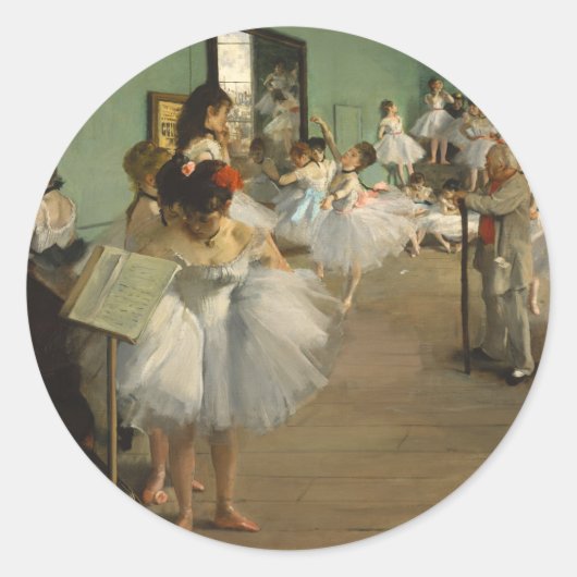 Degas Dance Class Ballet Dancers Ballerina Art Runder Aufkleber (Vorderseite)