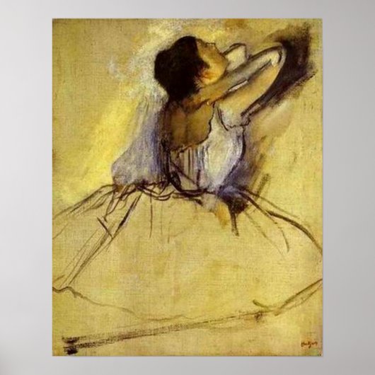 Degas Dancer in Yellow Fine Art Print Poster (Vorne)