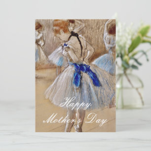 Degas Dancer mit blauem Band Feiertagskarte