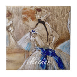 Degas Dancer mit blauem Band Fliese