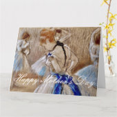 Degas Dancer mit blauem Band Karte (Gelbe Blume)