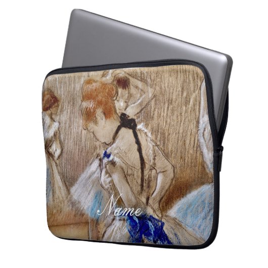 Degas Dancer mit blauem Band Laptopschutzhülle (Vorderseite Links)