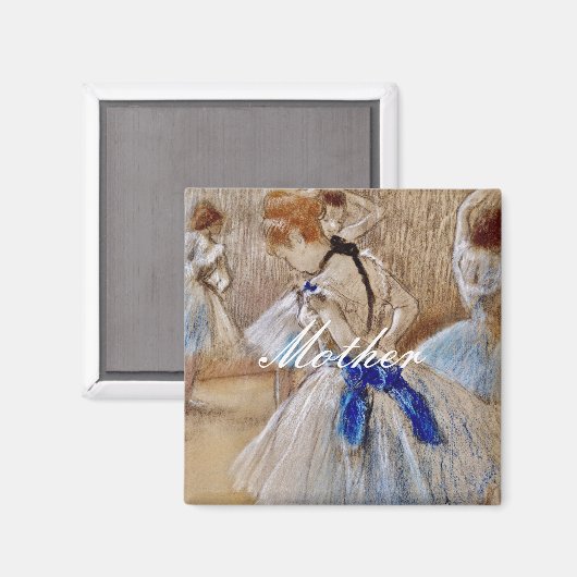 Degas Dancer mit blauem Band Magnet (Vorderseite/Rückseite)