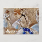 Degas Dancer mit blauem Band Postkarte (Vorderseite)