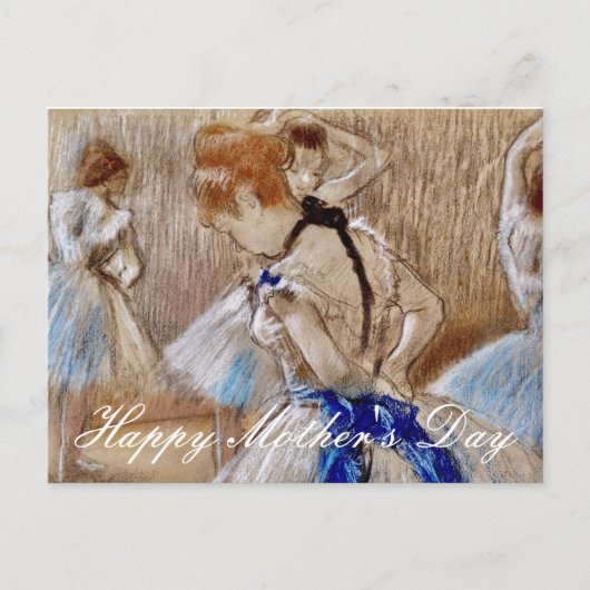 Degas Dancer mit blauem Band Postkarte (Vorderseite)