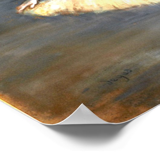 Degas - Dancer with a Bouquet Poster (Ecke)