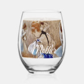 Degas Dancer With Blue Ribbon Drinkware Set Weinglas Ohne Stiel (Vorderseite)