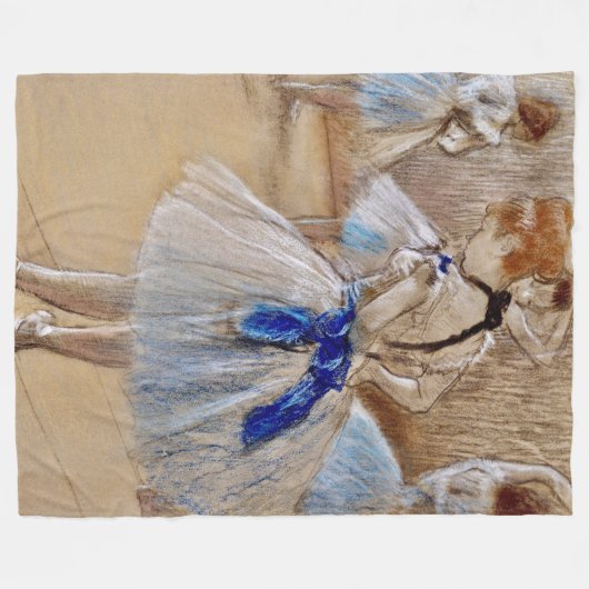 Degas Dancer with Blue Ribbon   Fleece Blanket (Vorderseite (Horizontal))