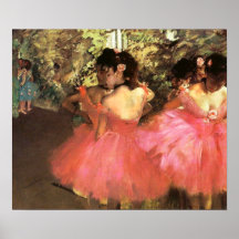 Degas Dancers in rosa Poster
