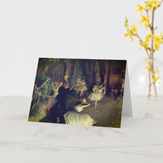 Degas' Die Probe des Balletts auf der Bühne: Karte (Gelbe Blume)