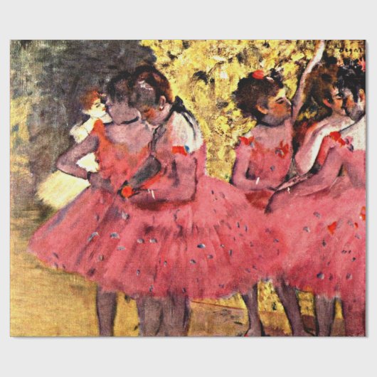 Degas - Die rosafarbenen Tänzer, die schöne Malere Geschenkpapier (Flach)