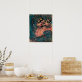 Degas - Drei Tänzer in rotem Kostüm Poster (Küche)