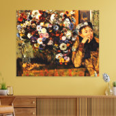 Degas - Eine Frau sitzt neben einer Vase von Blume Leinwanddruck (Insitu (Wohnzimmer))