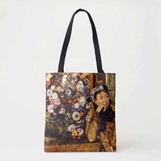 Degas - Eine Frau sitzt neben einer Vase von Blume Tasche (Vorderseite)