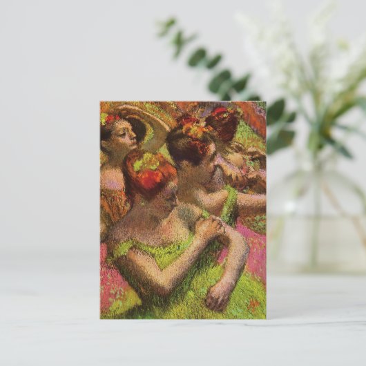 Degas Green Ballerinas Postcard Postkarte (Stehend Vorderseite)