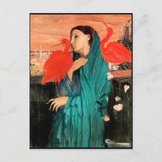 Degas - Junge Frau mit Ibis, schöne Kunst Postkarte (Vorderseite)